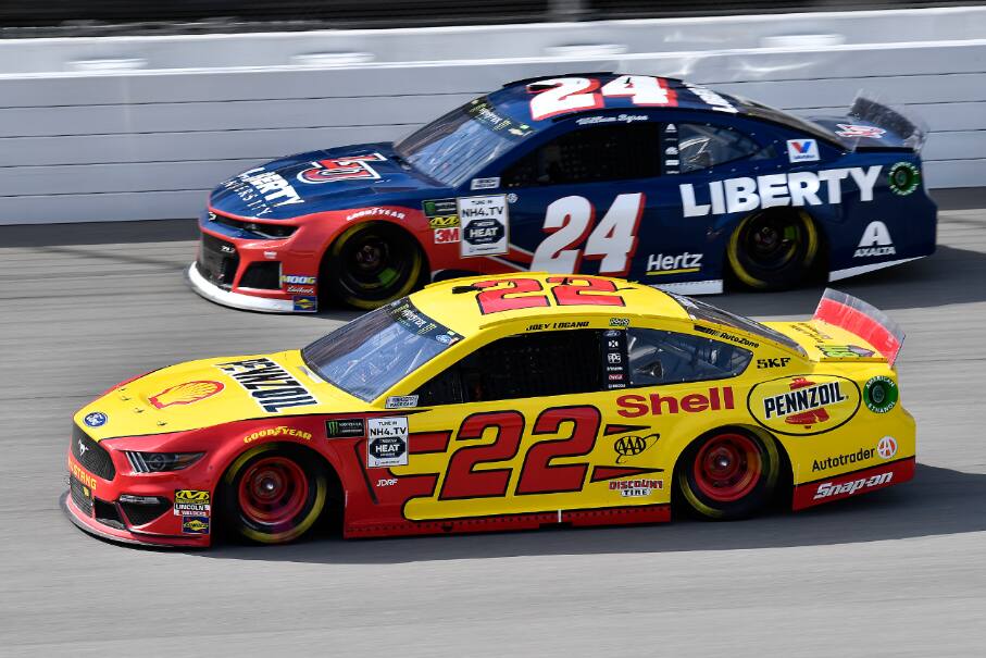 Joey Logano (22) led 52 laps, but pitted for fuel with two laps left while running second. Joey Logano (22) led 52 laps, but pitted for fuel with two laps left while running second.